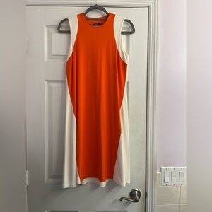 Miik Orange & White Dress Size Small Petite